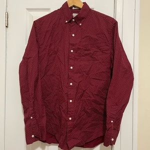 Jcrew Button Down Secret Wash Classic Fit Polka Dot Red size Medium